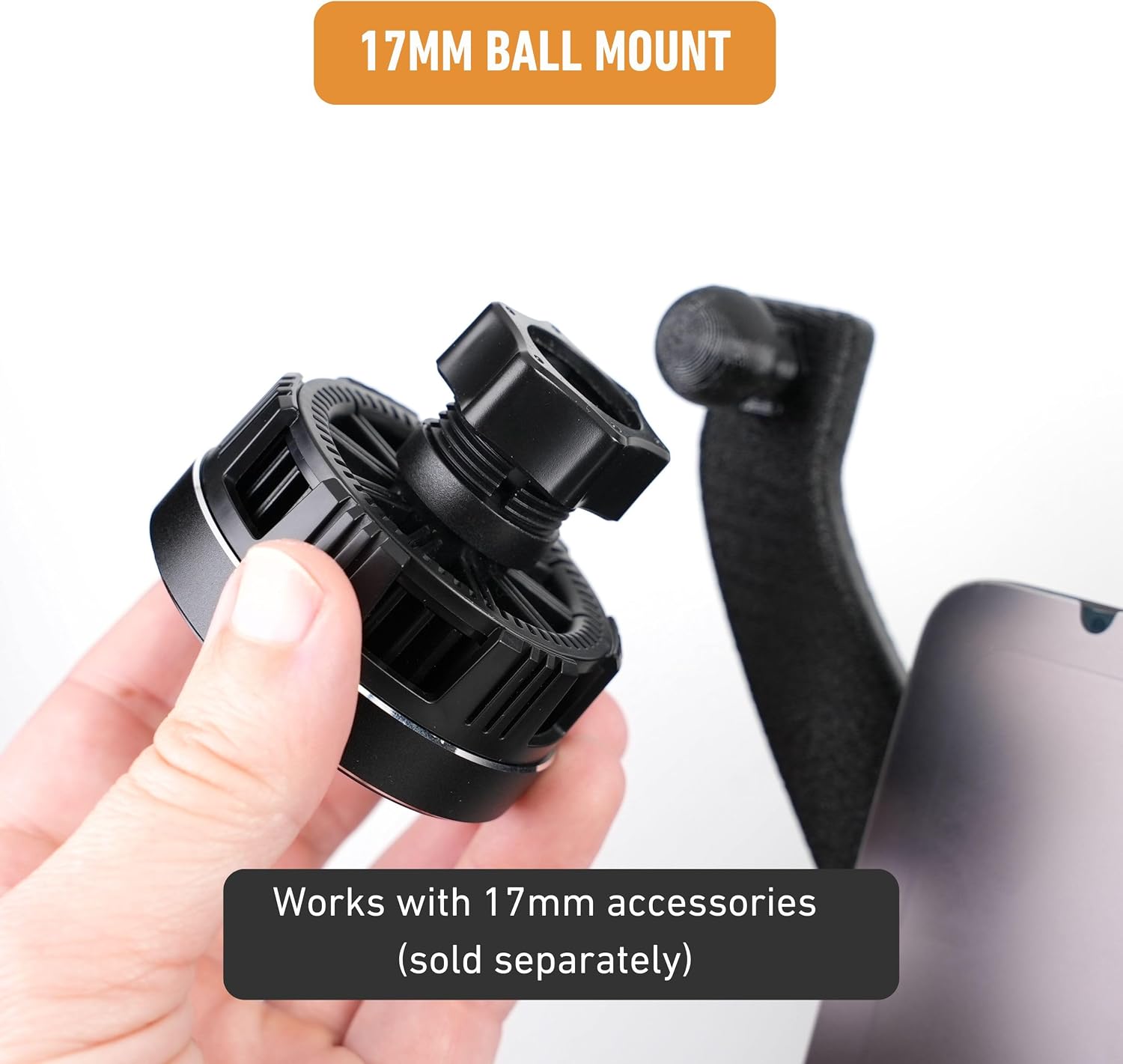 Phone Mount Dash Anchor (Version 2) with 17mm Arm Ball Mount fits Rivian R1T & R1S 2022-2026 - Fits Driver Side Only, Mount Cell Phones, Tablets, Microphones, and More with No Screws or Adhesives