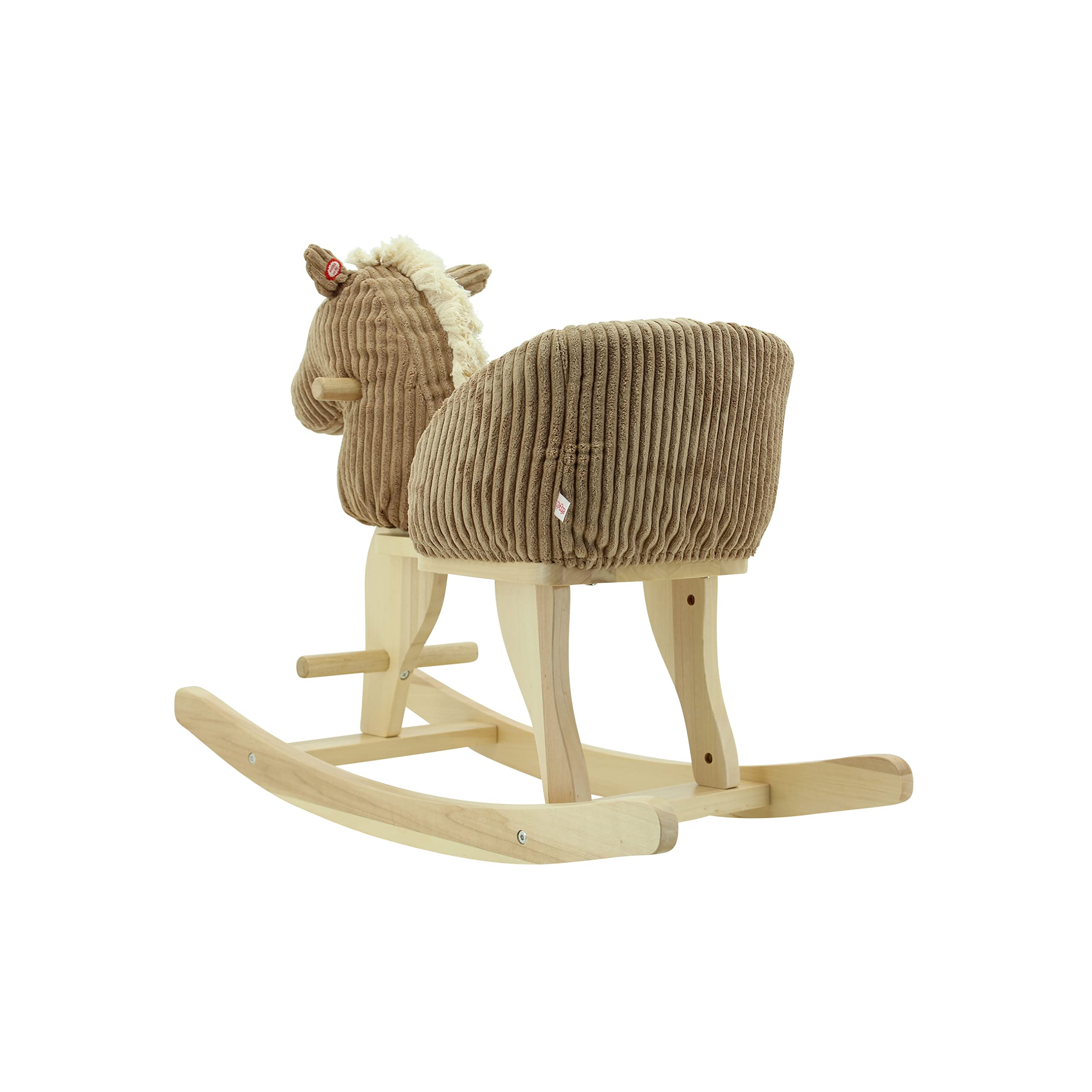Sweety Toys 7080 Schaukeltier Schaukelpferd beige Cord mit Galoppgeräuschen und Pferdegewieher