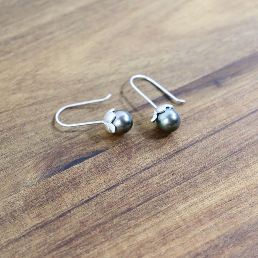 Valentines Day Gifts for Her Women-Tahitian-Black-Pearl-Earrings-Gift for Wife Wedding Birthday Anniversary-Mothers Day Gift for Mom Her Women Christmas-Pearl Dangle Earring Fine Jewelry - Image 2