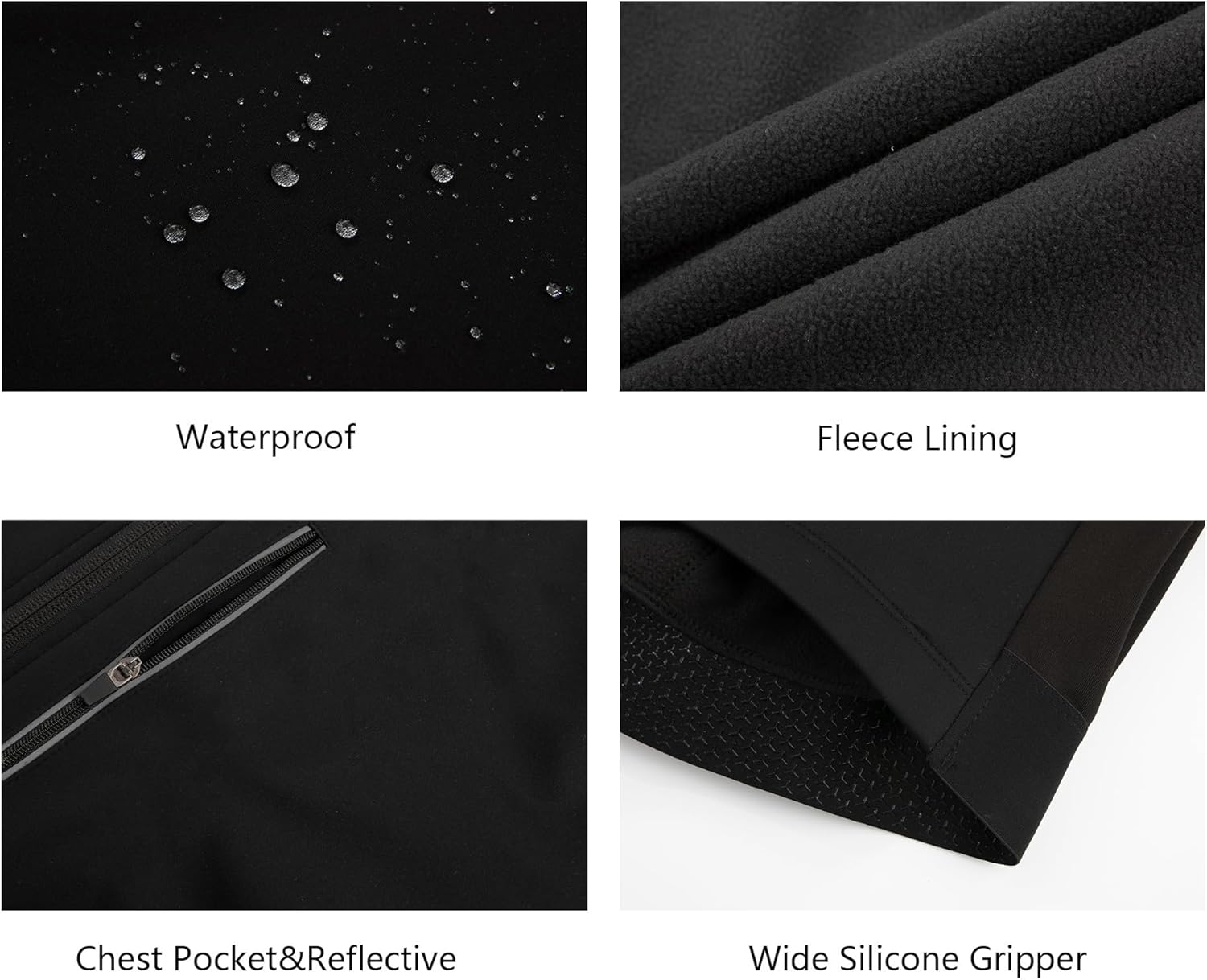 Men's Cycling Jacket Winter Cycling Clothing Windproof Waterproof Thermal Softshell Bike Windbreaker Zipper Pockets - Image 3