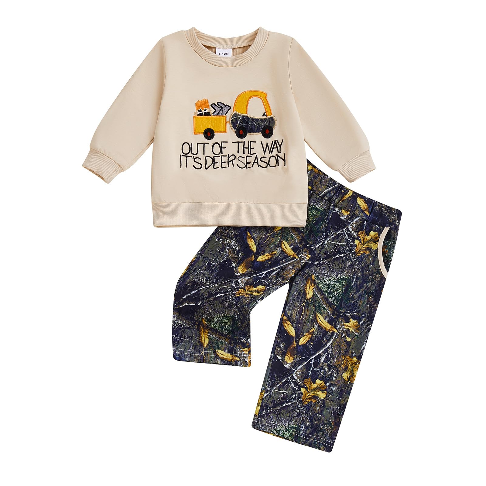Baby Jungen Halloween Sportanzug – Kürbis Stickerei, Langarm Sweatshirt + Hose | Weiche Baumwollmischung