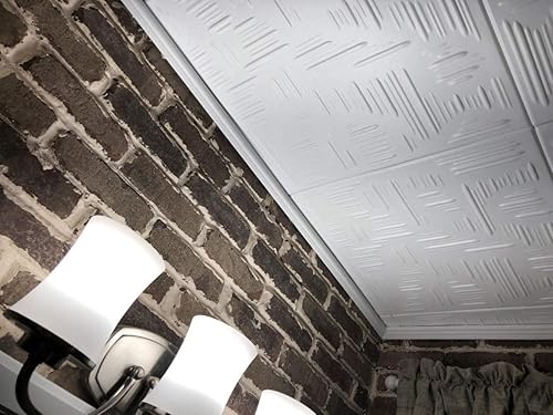 Miniatura 2 de A La Maison Ceilings R60 Country - Azulejo de techo de espuma de trigo (128 pies cuadradoscaja), paquete de 48, color blanco liso