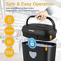Vista 6 de 14 Sheet Cross Cut Paper Shredder for Home Office Use with P-4 High Security and 6.6 Gallon Bin for Credit Cards CDs or Staples ETL Certified Black