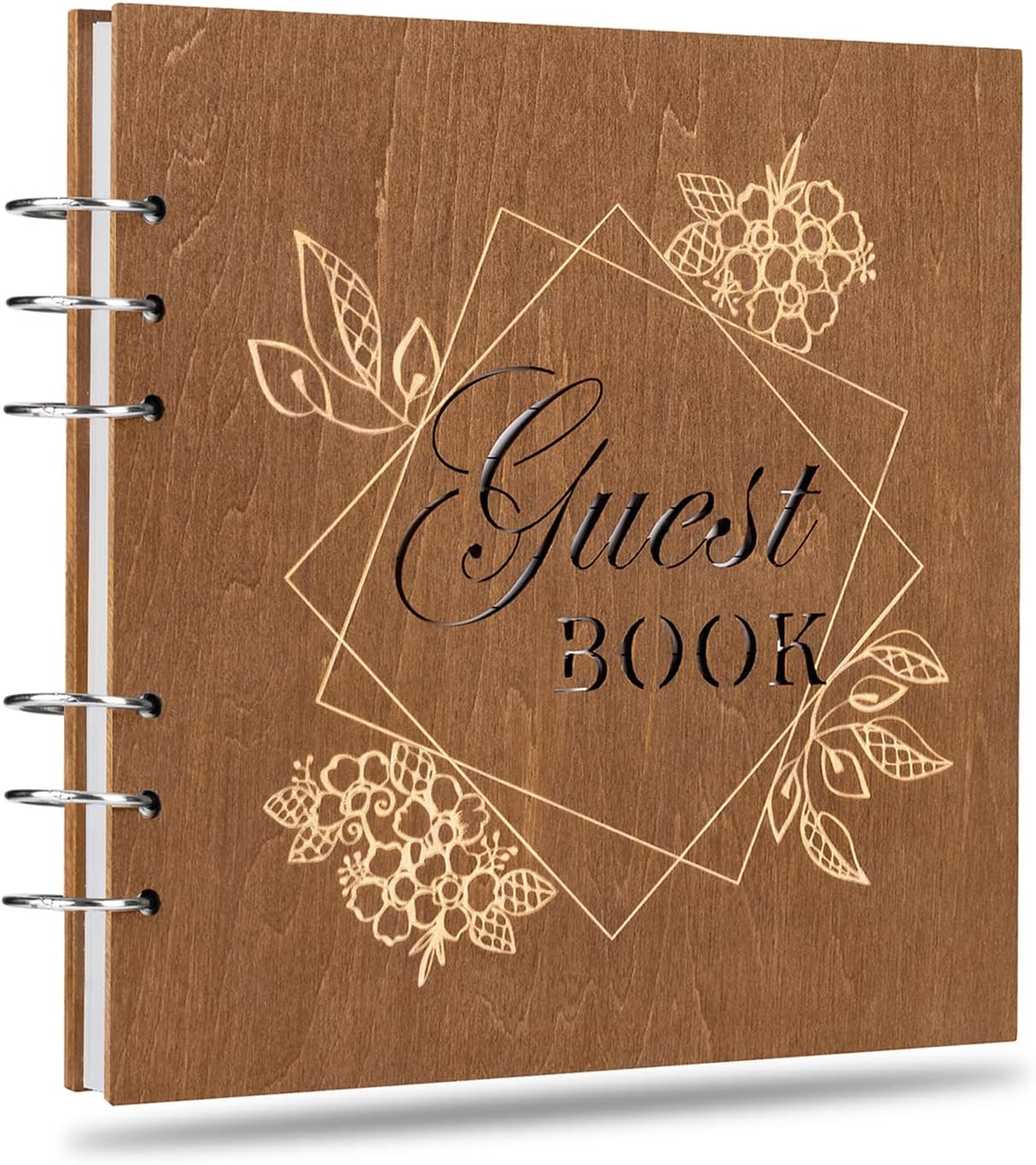 Creawoo Wooden Wedding Guest Book Photo Album Guestbook Wedding