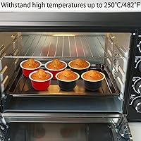 Vista 6 de Hacaroa 100 Pcs Aluminum Foil Baking Cups with Dome Lids, 6 Oz Disposable Cupcake Liners Ramekins, Reusable Mini Muffin Case Dessert Containers for