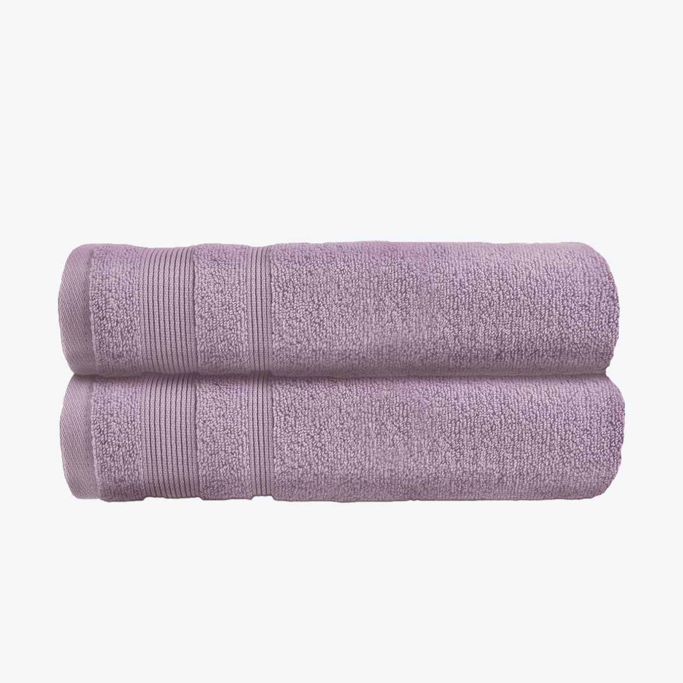 Allure Bath Fashions Lilac Allure Zero Twist Bath Towel Set For Bathroom, Pack Of 2, 70 X 120Cm, 100% Egyptian Cotton (Heather)