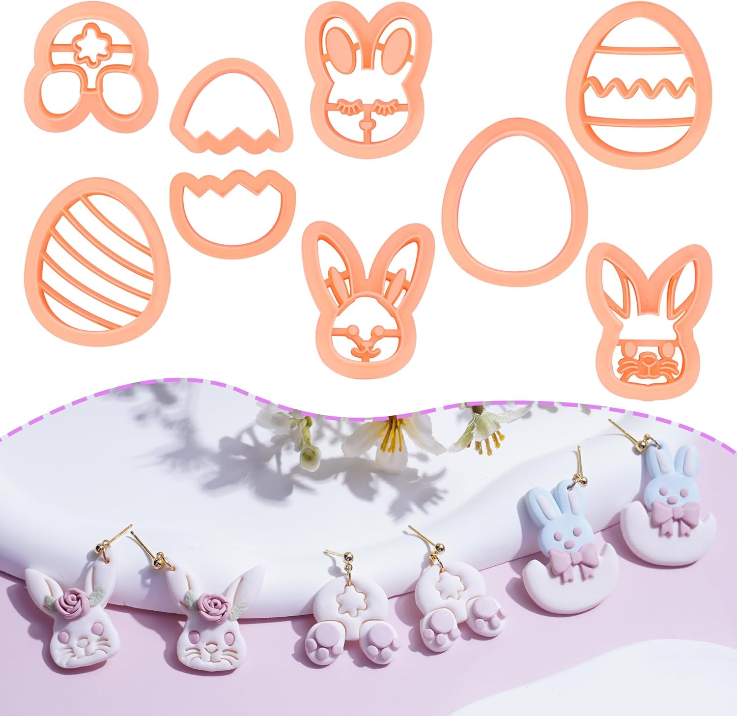 Amazon.com: Sitsink Easter Polymer Clay Cutters - 9 Pcs Bunny Clay ...