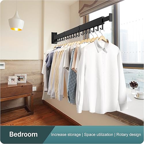 Miniatura 9 de Estante de secado de ropa estante de secado de lavandería soporte de pared para ropa estante de ropa para montar en la pared estante de lavandería