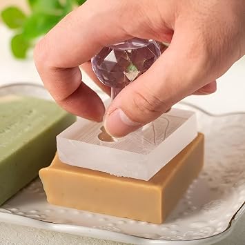 مخصص ختم الصابون الاكريليك، مستطيلة، 3 سم &times; 3 سم، شفافة، الاكريليك، ختم صنع الصابون
