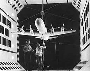 24x36 Gallery Poster, NASA Testing a Scale Model Lockheed Electra in a Wind Tunnel for Flutter