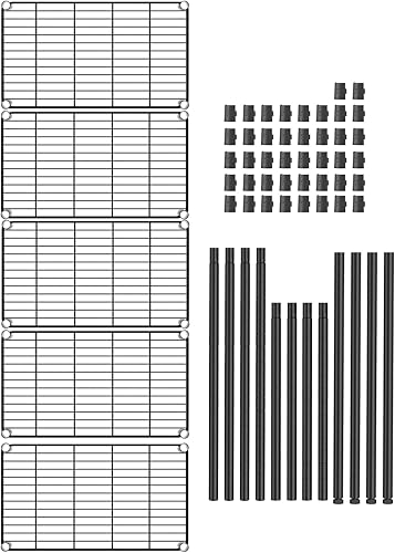 Miniatura 8 de SINGAYE Estantería de alambre ajustable, estantes de almacenamiento para cocina, armario, lavandería, baño, organizadores, despensa de metal, huecos