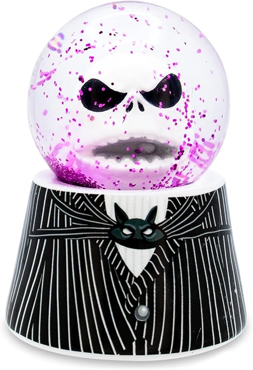 Disney The Nightmare Before Christmas Jack Skellington Adult 3-Inch Mini Light-Up Snow Globe with Glitter