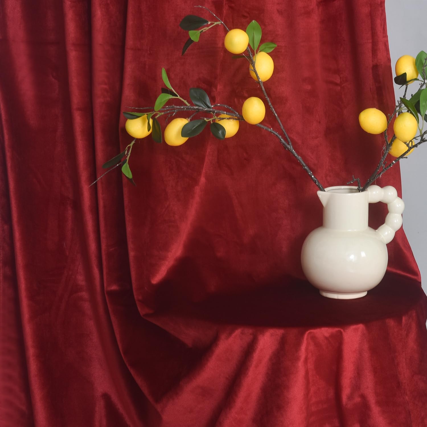 Holiday Red Velvet Curtains 96-inch - Heavy Window Room Darkening Privacy Panels for Home Theater/Film Room/Stage, Red, 52 x 96 inches, 2 Panels