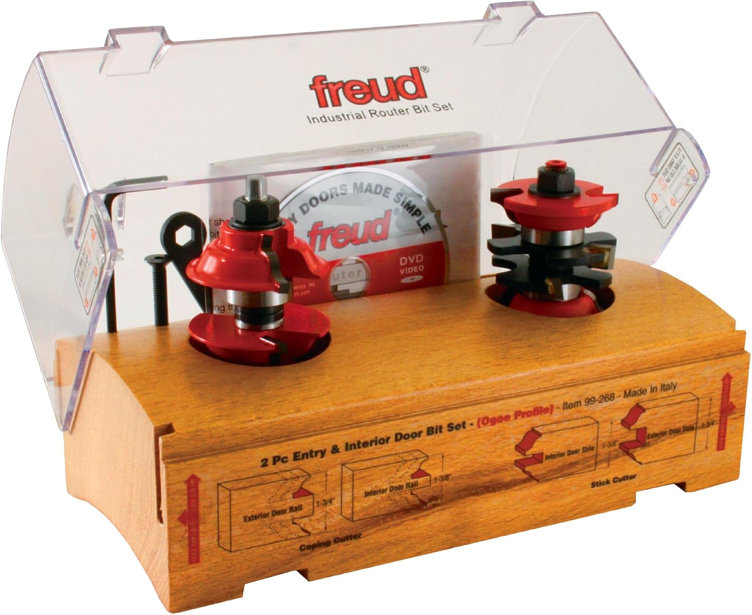 Freud 99-268: 1-7/8" (dia.) Entry & Interior Door Router Bit System with 1/2" shank, ogee profile