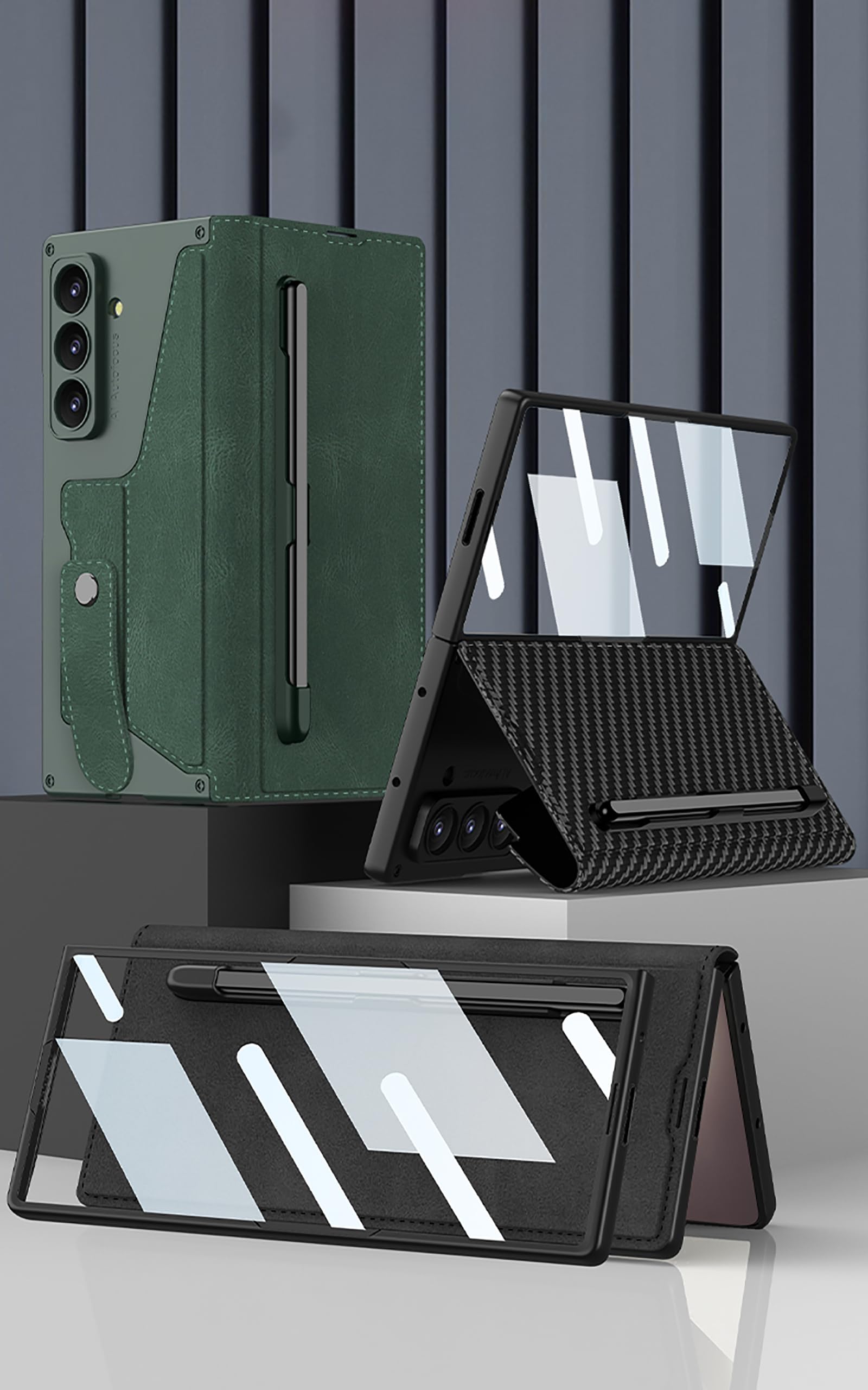 etui z klapką do Galaxy Z Fold8 Ultra, skórzane etui o wąskim kroju kompatybilne z Samsung Galaxy Z Fold8 Ultra, czarne 1