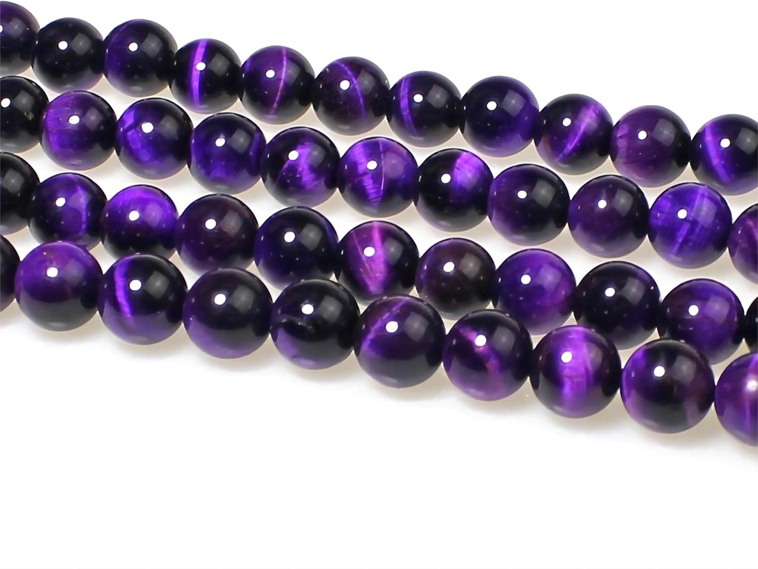 MJDCB Stone Beads 6mm 60pcs Round Purple Tiger's Eye Loose Gemstone Bead Charms for Jewelry Making Bracelet Necklace Earring Pendant - Image 5