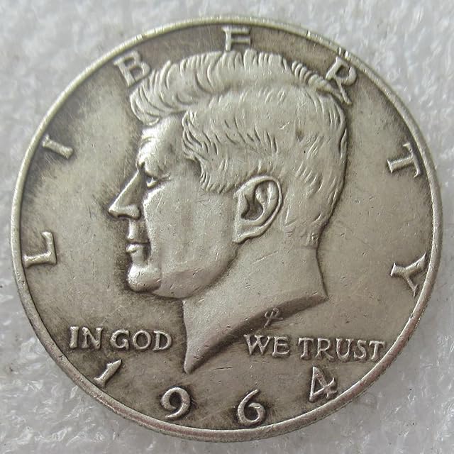 FHKQMLFQ Réplica de la Moneda Estadounidense Kennedy de Medio dólar de 1964
