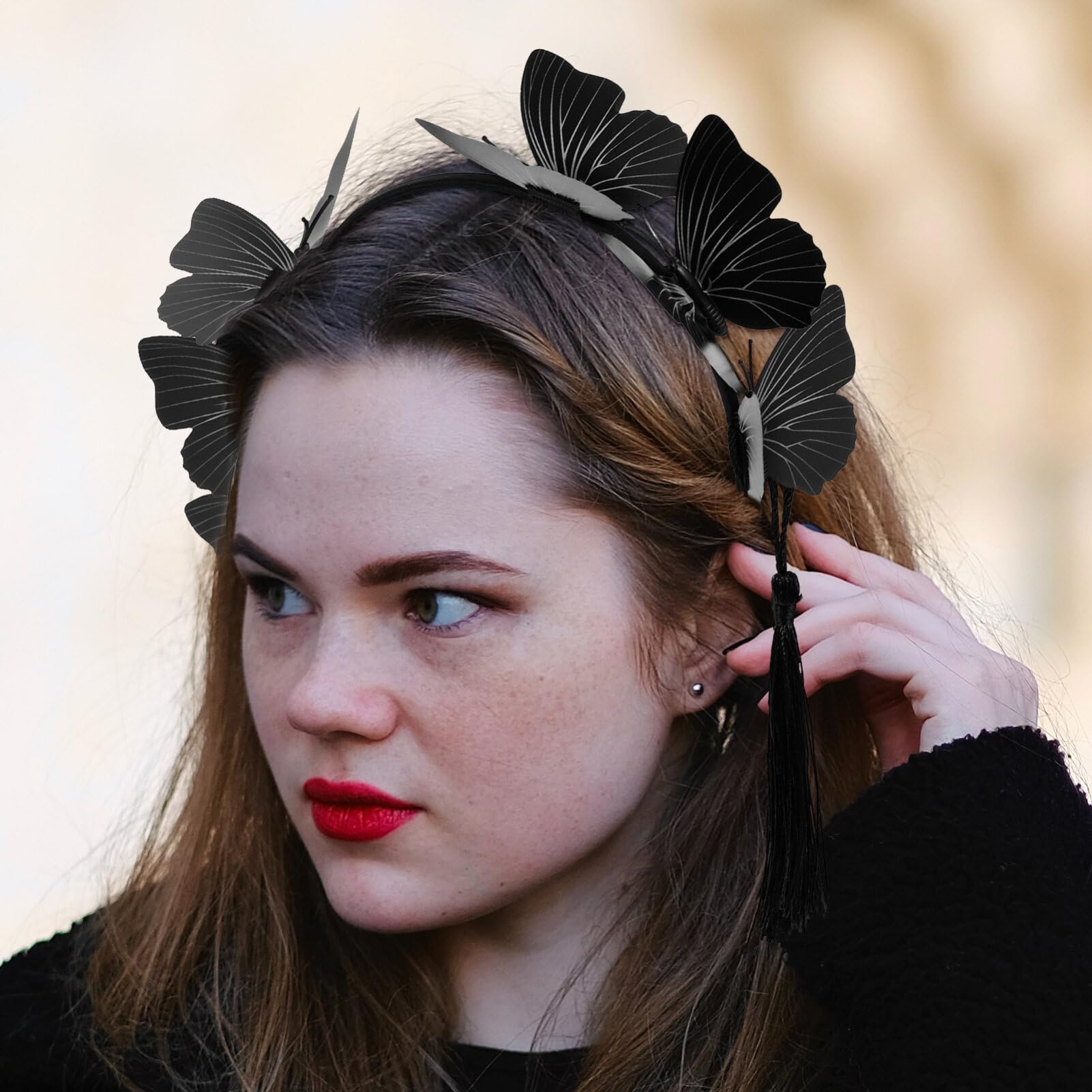 Amazon.com : Beaupretty Gothic Butterfly Headband  display picture 2