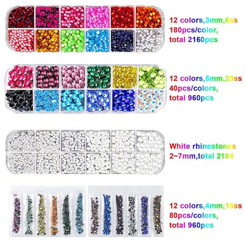 Glteck Hotfix Applicator, Bedazzler Kit With 5784 Pcs Rhinestones For Crafts, Diy Hot Fix Rhinestone Applicator Wand Setter Tool With 7 Tips, 6 Pattern Templates, Gloves, Tweezers & Cleaning Brush #TOP2