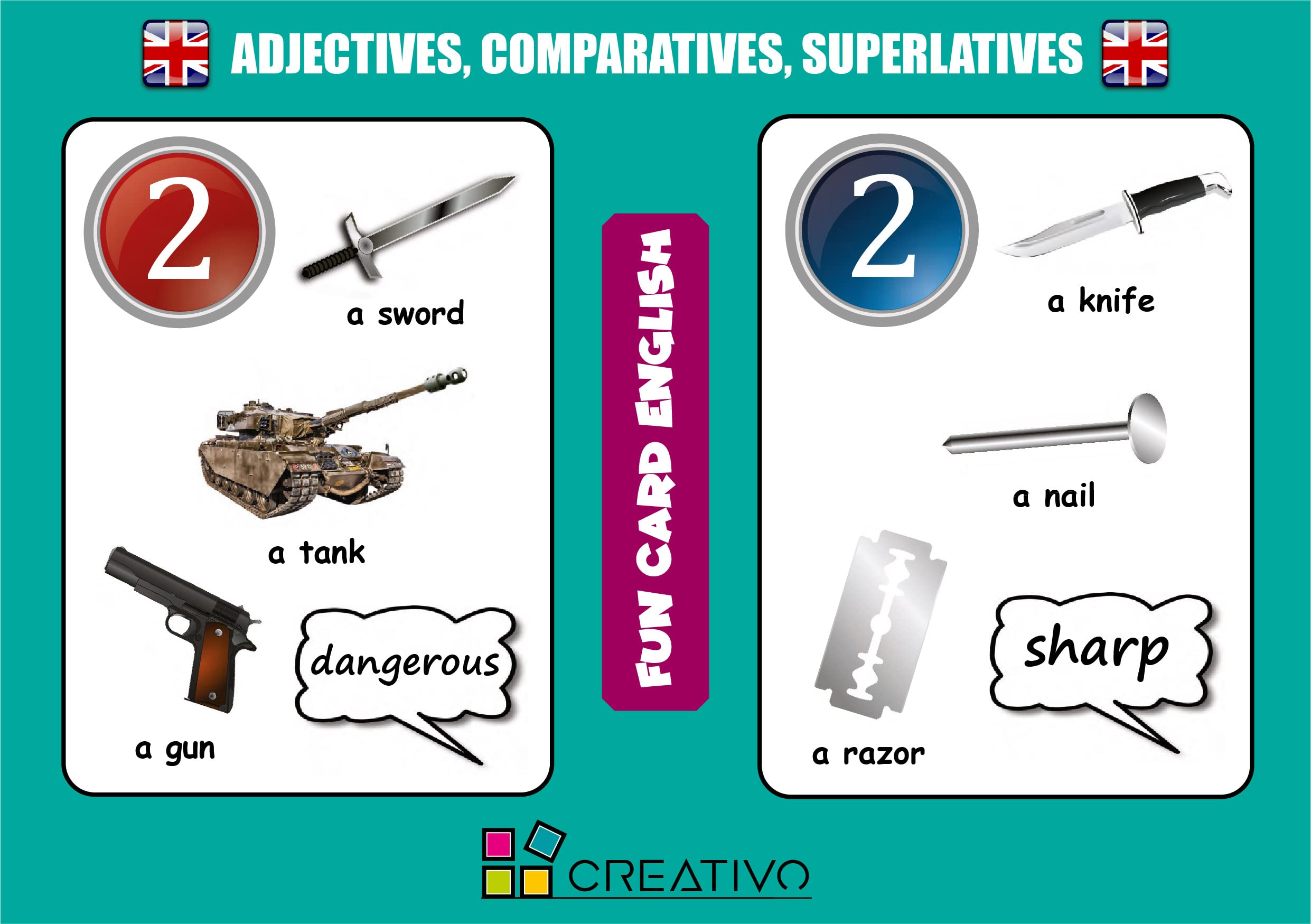 ENGLISH ADJECTIVES COMPARATIVES AND SUPERLATIVES FICHAS