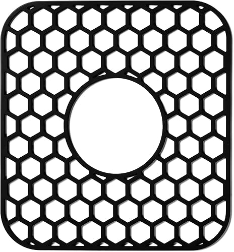 Miniatura 61 de Paquete de 2 tapetes de silicona para fregadero de 13.58 x 11.6 pulgadas, protectores para fregadero de cocina con drenaje central, rejilla Gris