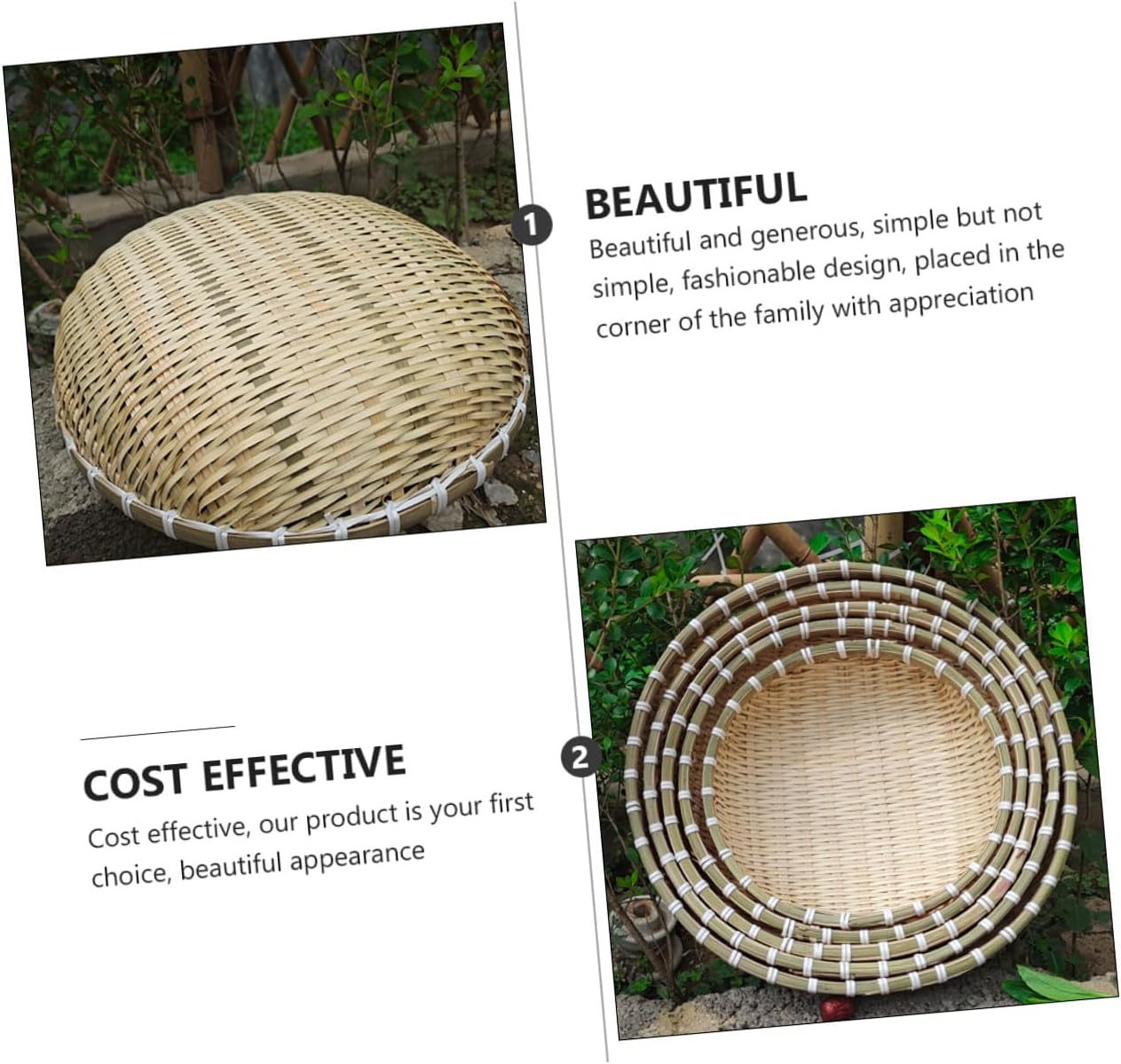 Bread Storage Basket Set Kitchen Organizer Drying Basket Natural Material with Fruit and Bun Storage for Home Use 5pcs Set