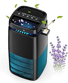 Purificador de ar POMORON Purificador de ar com íon negativo ativo ativo e filtro de hepa H13 partículas de 0,3 mícrons como o protetor de ar para o ar do cabelo da fumaça para o quarto de casa, escritório cozinha, preto