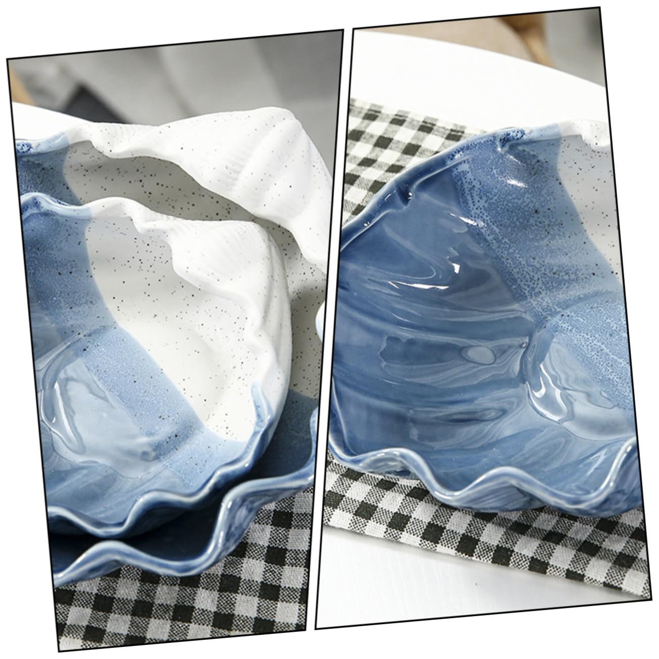 ERINGOGO Keramik Schmuckschale Muschelform Schmucktablett Aufbewahrungstablett aus Porzellan Dekoratives Aufbewahrungstablett für Schmuck Schlüssel Desktop Organizer