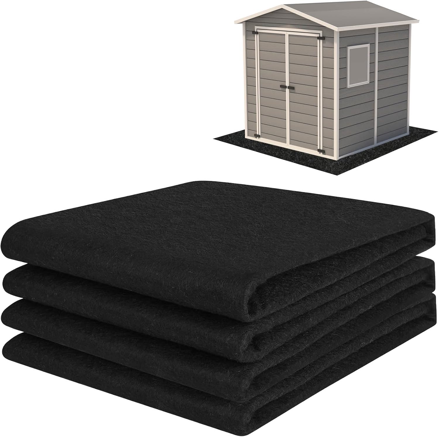 4x6 FT Outdoor Storage Shed Floor Mat,Waterproof Washable Garden Flooring Pad with Non Slip Backing for Dust, Oil, Protection, Storage Shed Not Included(Black)
