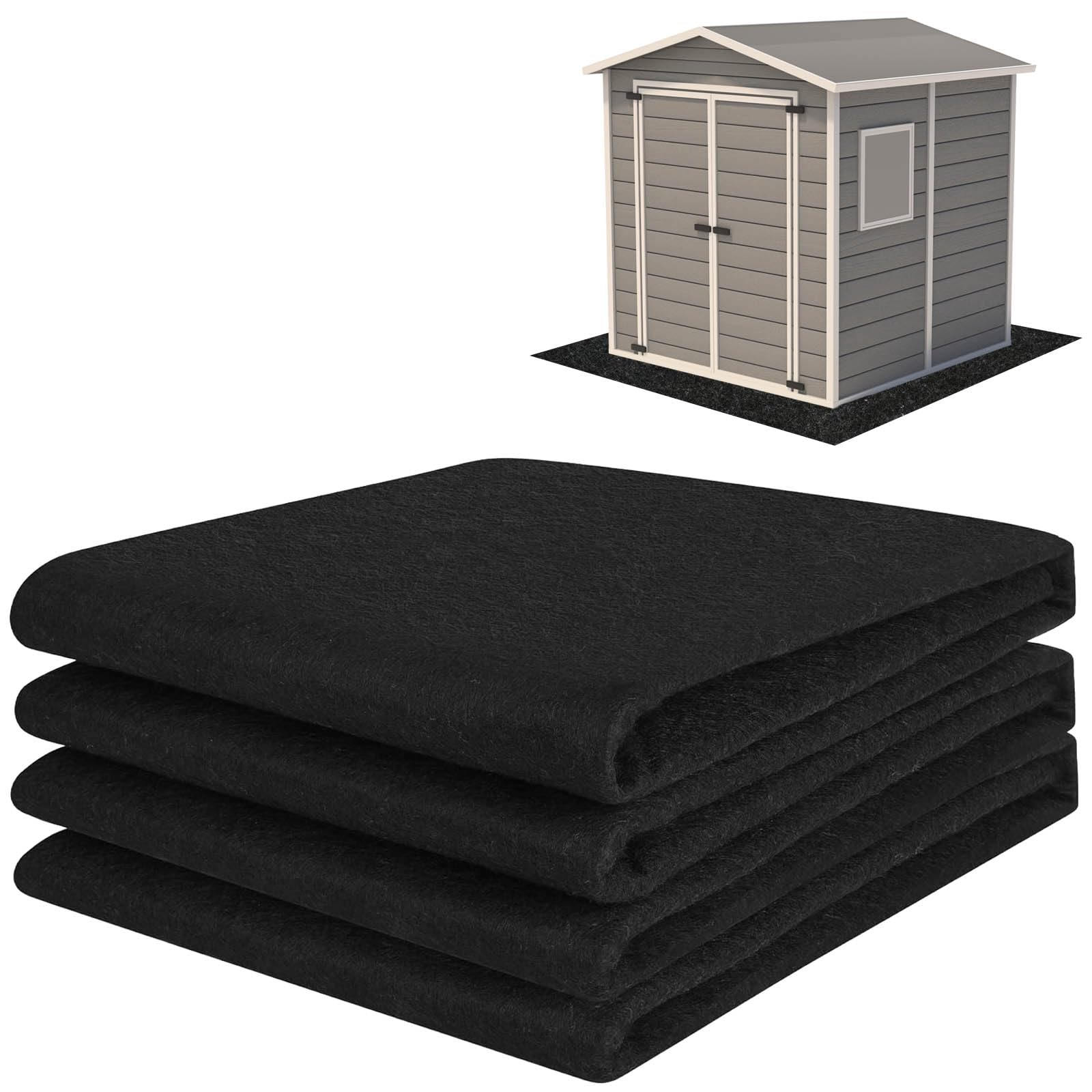 COZYDIG 4x6 FT Outdoor Storage Shed Floor Mat,Waterproof Washable Garden Flooring Pad with Non Slip Backing for Dust, Oil, Protection, Storage Shed Not Included(Black)