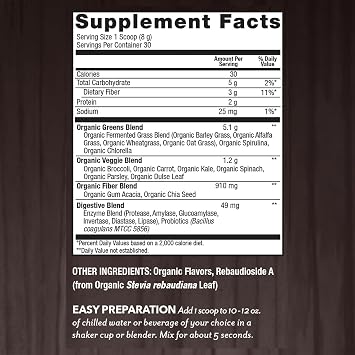 Plantfusion Organic Fermented Alkalizing Greens, 8.46 OZ