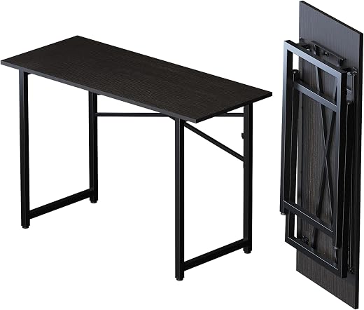 Lutown-Teen Folding Computer Desk 47 inch, Writing Gaming Computer Camping Table, No Assembly Required Home Office Desk, B...