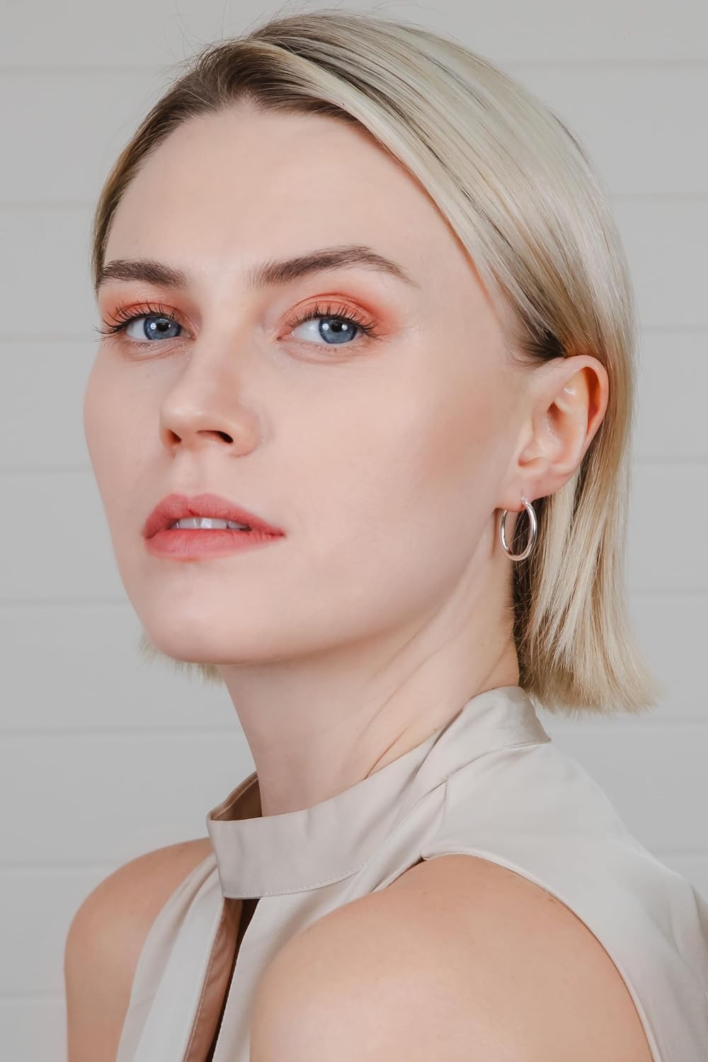 Hoops & Loops 925 Sterling Silver 2mm Oval Click-Top Hoop Earrings for Women, Men 15mm 20mm 25mm 30mm 35mm 40mm, Hypoallergenic Silver, 14k Yellow Gold, Rose Gold Flash Plate, Black - Image 2