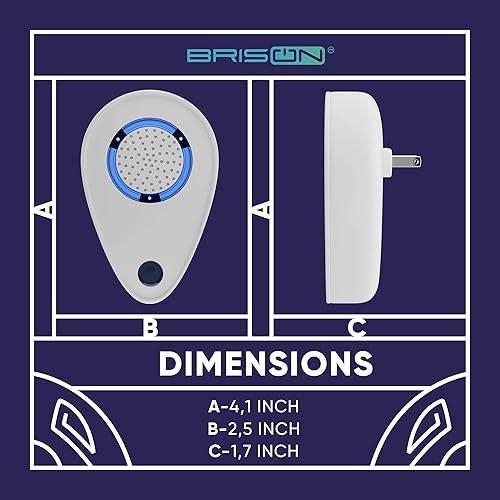 Miniatura 4 de BRISON Enchufe ultrasónico repelente de plagas, ratones, ratas, control de arañas, para repeler roedores e insectos fuera del interior, repelente