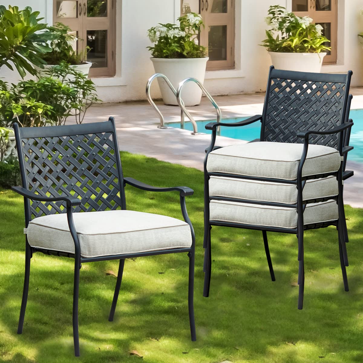 Chair Pads Wrought Iron Cushions Clearance Sale Outdoor Dining