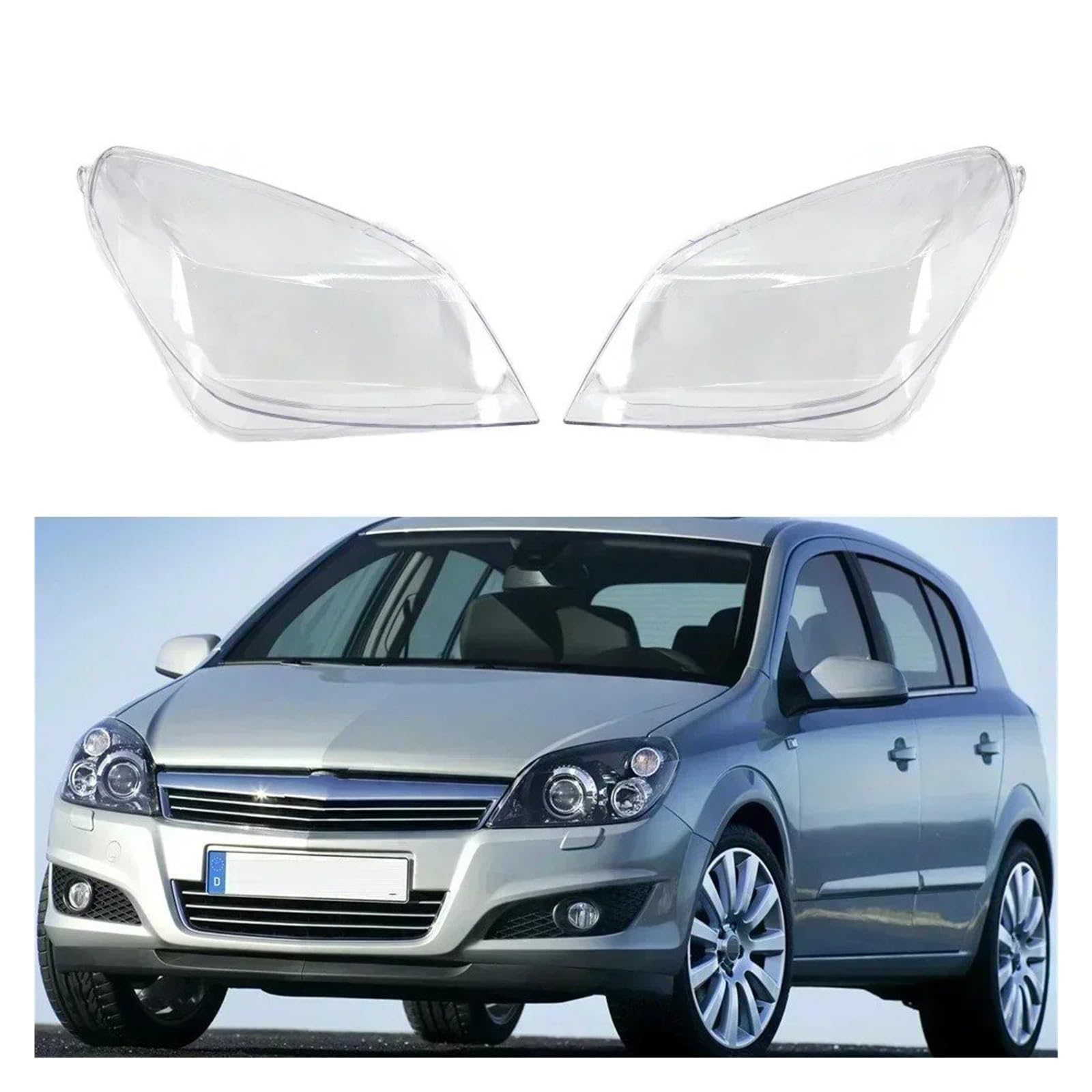 Paralume Cover Auto Faro Per OPEL Per ASTRA H 2004-2009 Auto Alloggiamento Trasparente Fari Anteriori Lente Guscio Copertura Vetro Coprilampada Paralume(Right)