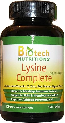 BioTech nutritions Lisina completo Suplemento dietético, 120unidades