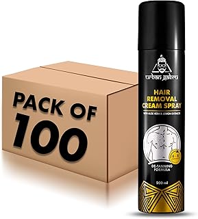 urbangabru Men Hair Removal Cream Spray (200 Ml * 100) (Pack Of 100)|Painless Body Hair Removal Spray For Chest, Back, Leg...