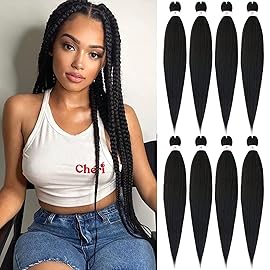 Beyond Beauty Braiding Hair pre stretched, Braids Synthetic Fiber Ombre Yaki Texture, Natural Easy Twist Braids Crochet Hair Hot Water Setting hair extensions