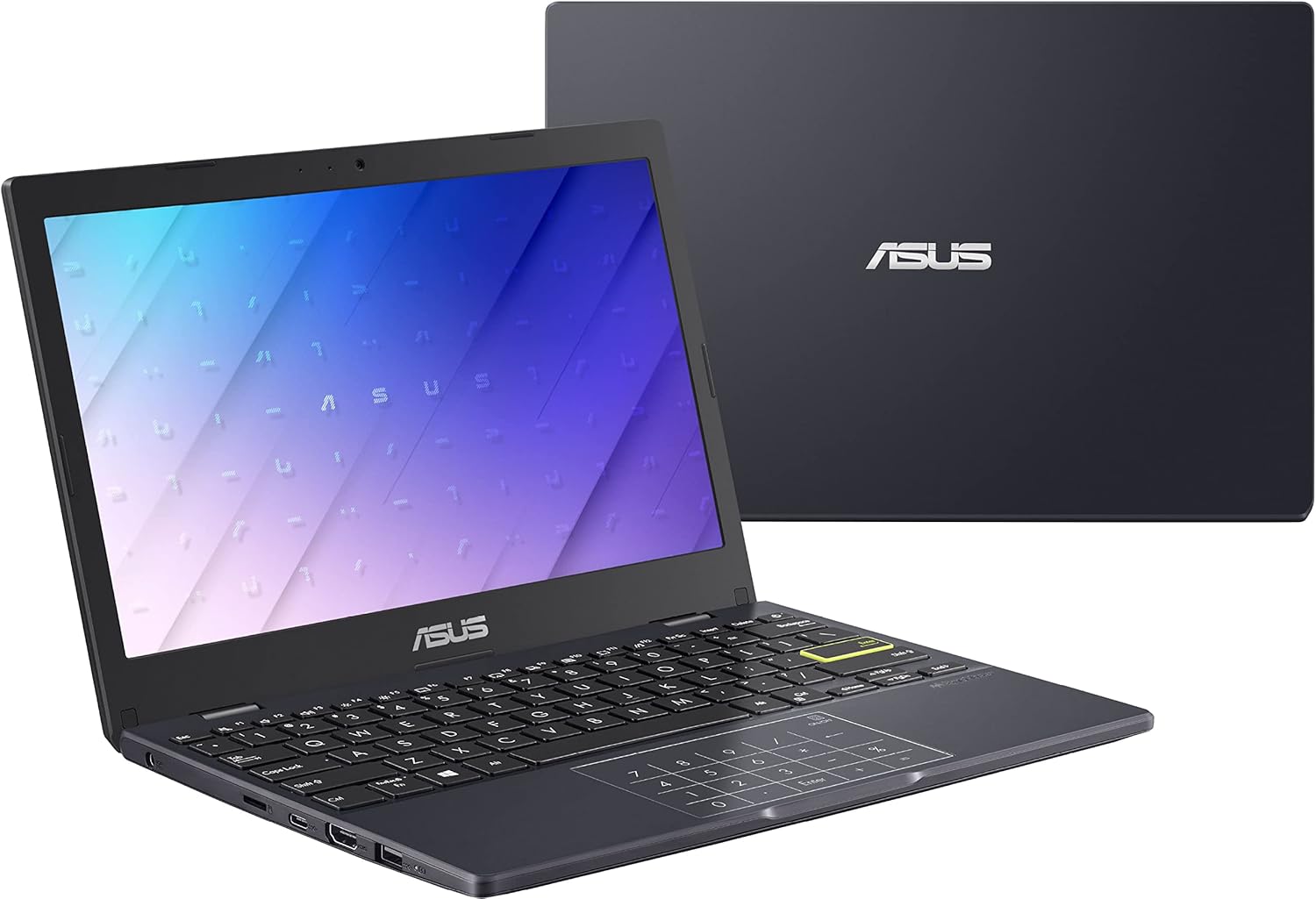 Uр Tо 60% оƒƒ Asus 11.6 HD Thin Light Student Laptop 2022 Newest , Intel Celeron N4020(up to 2.8 GHz), 4GB RAM, 64GB eMMC, Number Pad, 180°Lay-Flat Hinge, HDMI, Webcam, WiFi, Windows 10 S, w/ 64GB SD Card