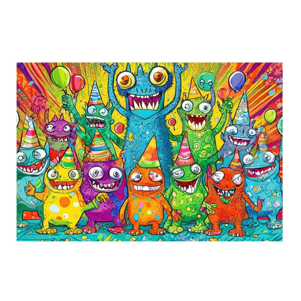 Créatures colorées aux contours clairs poster GAEKKO pour apporter de la joie à vos murs
