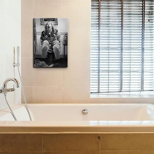 Miniatura 8 de Lienzo enmarcado divertido de Harry Dunne en el inodoro, impresiones artísticas de pared en blanco y negro, pósteres de película de humor tonto y