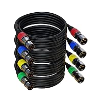 Vista 9 de 25 pies de cable de micrófono XLR 2Pack - 3 pines macho a hembra bañados en oro, compatible con micrófonos, sistemas de altavoces, iluminación