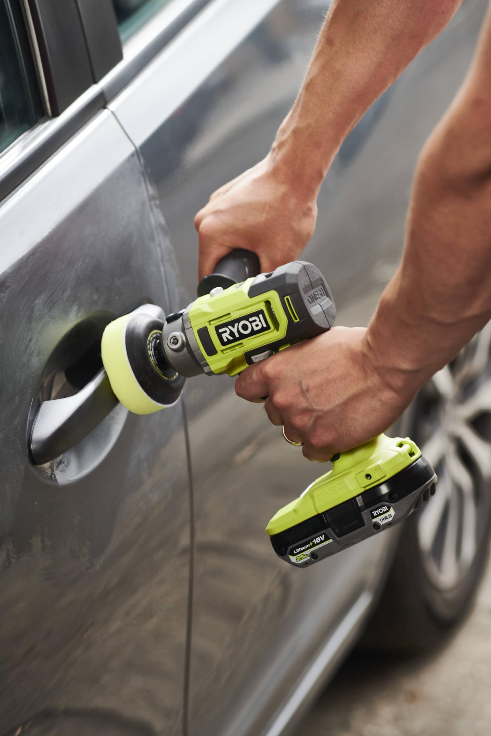 RYOBI 18 V ONE+ Akku-Polierer-und Schleifmaschine RDP18-0 (50/75 mm Polierteller, 2-Gang-Getriebe, abnehmbarer Handgriff, ohne Akku und Ladegerät)