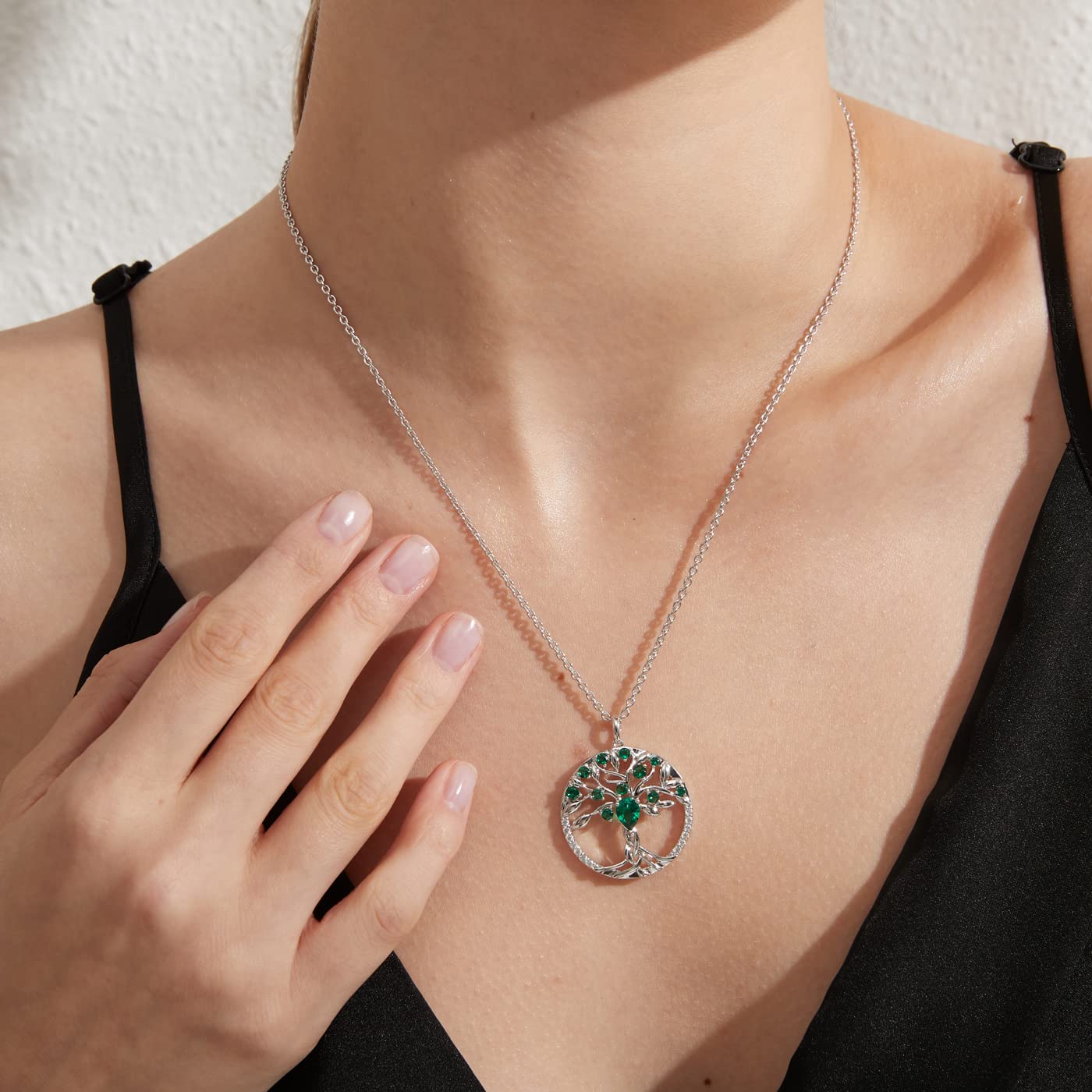 18K Oro Placcata Collana Albero Della Vita con Cristalli di 5A Zirconia Cubica Collana Donna Gioielli, Idee Regalo Festa Della Mamma Regalo Donna Originale per Mamma Lei Compleanno Anniversario