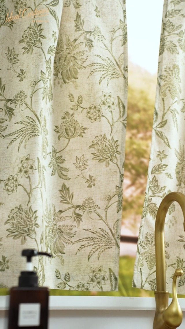 Amazon.com: jinchan Floral Linen Tier Curtains 36 Inch Farmhouse