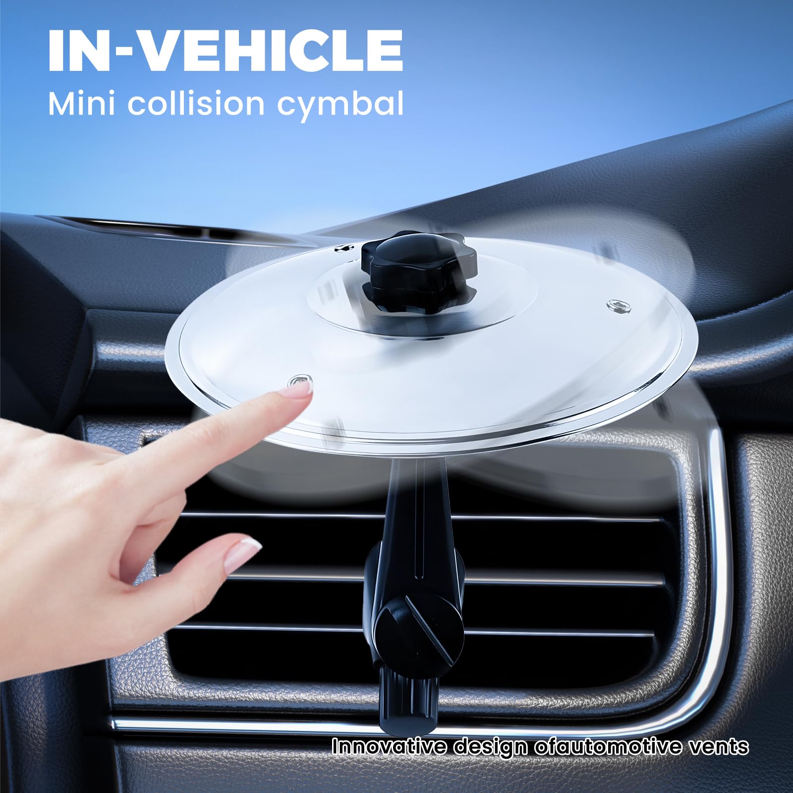 Piattos antiurto per auto, sfiato per piatti per batteria per autos, piattos per musica antiurto per autos,Basta un tocco o il vento per creare ritmi allegri,Design compatto e installazione istantanea