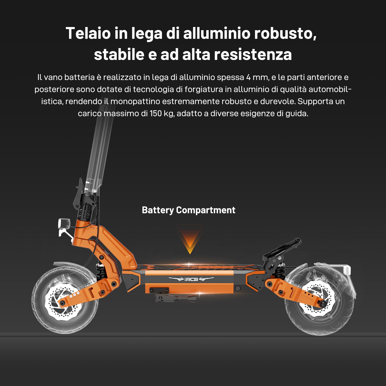 RCB D7/D7 PRO (Ultra) Monopattino Elettrico adulto, NFC/Frecce APP, Pendenza 26%, Motore 500W Picco 1600W, Autonomia 80-130KM, Batteria 20.8-27Ah, Pneumatici Gel Autoriparanti 10 Pollici