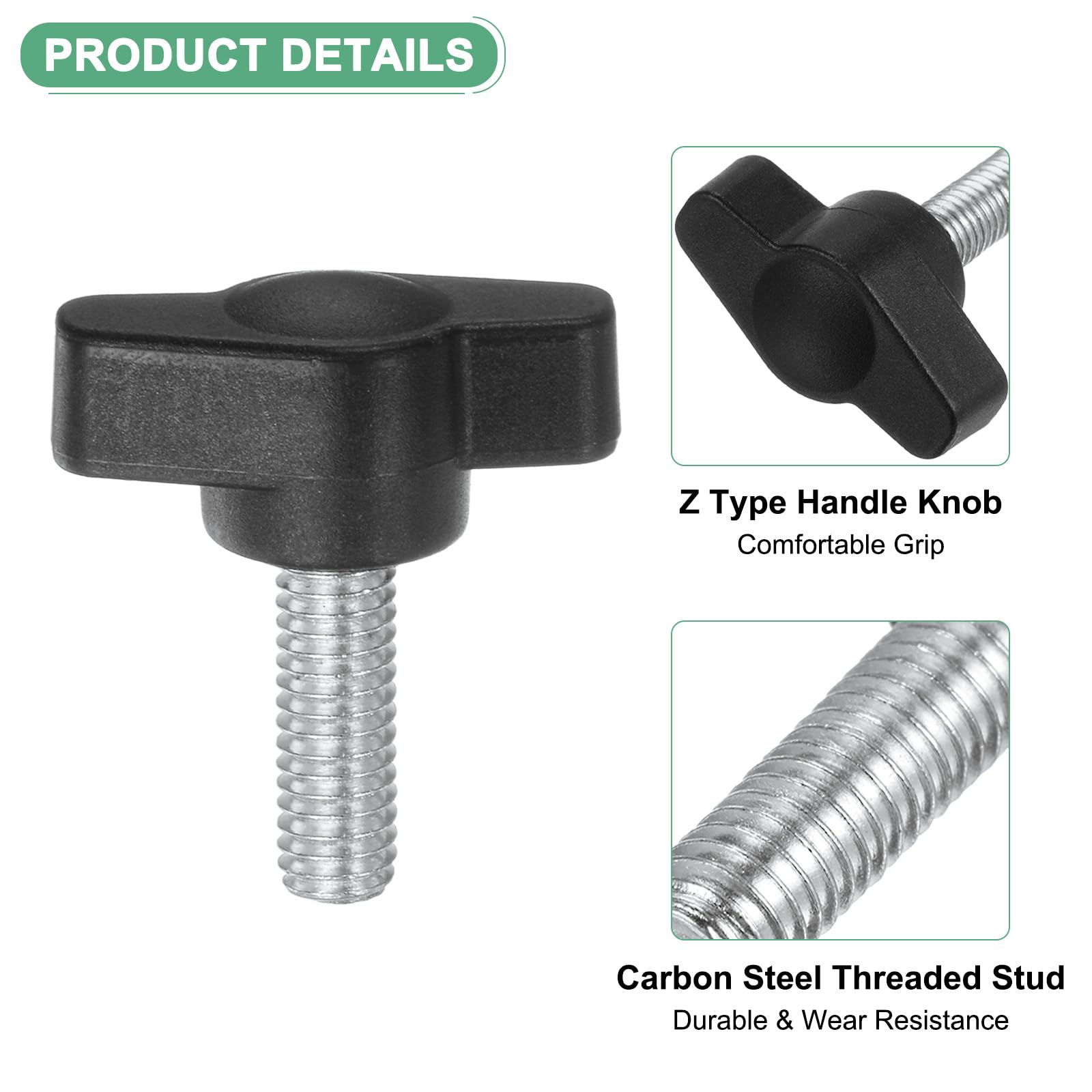 M METERXITY 20-Pack Thumb Screws, M6x16mm Tee Wing Knobs - Image 2