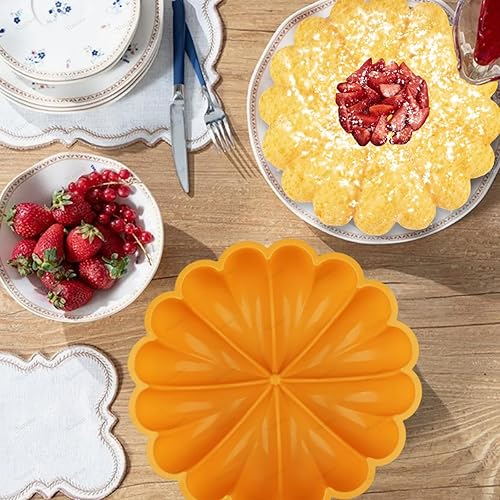 Miniatura 3 de Molde de silicona de calabaza de 9 pulgadas, molde de silicona antiadherente con forma de calabaza para Acción de Gracias, Halloween, pasteles, pan,